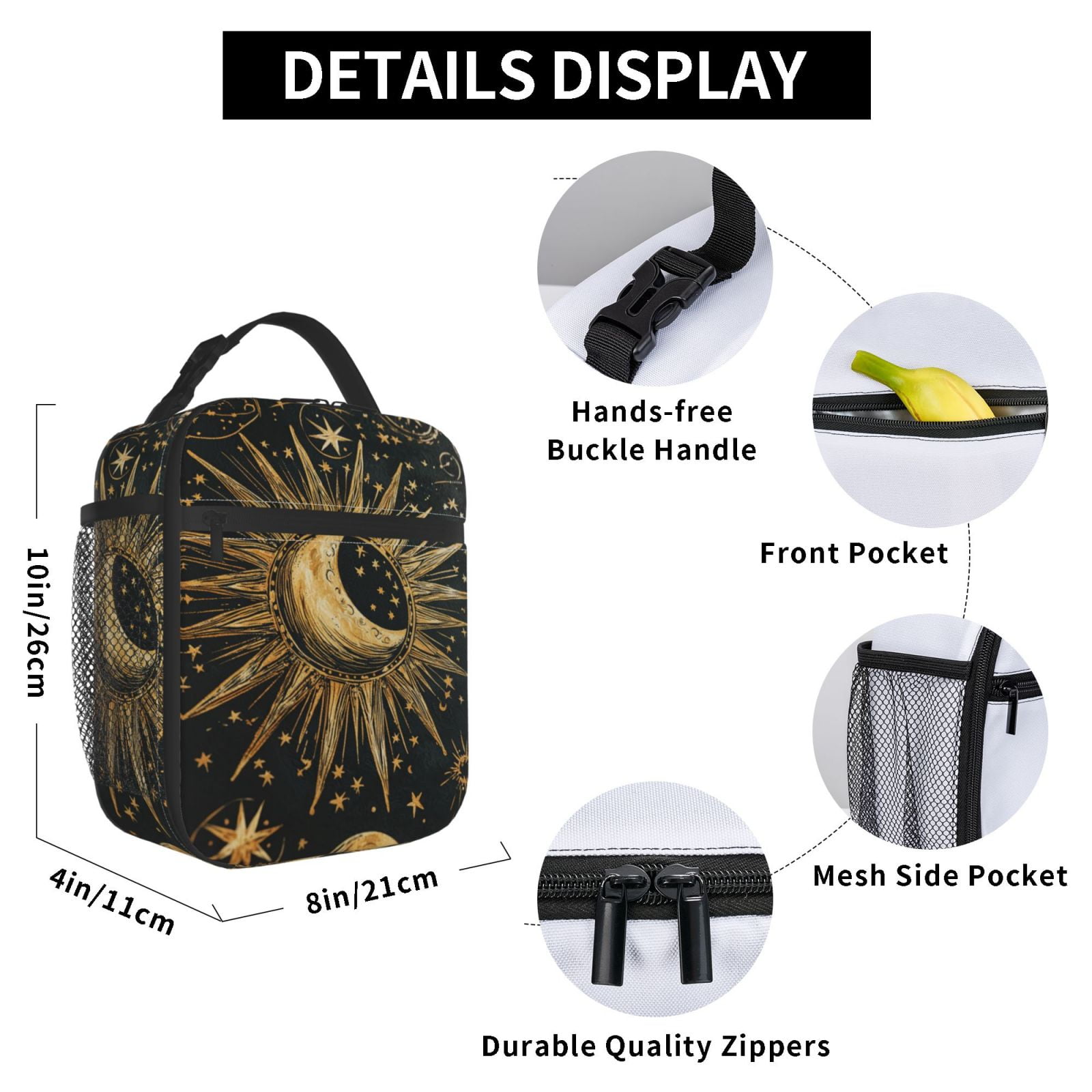 Celestial Lunch Box Reusable Portable Lunch Bag Tote Bag for Work Picnic Hiking