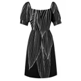 thumbnail image 5 of Hosta leaves-vestido blanco y negro sin mangas para mujer vestidos de novia de lujo verano, 5 of 5