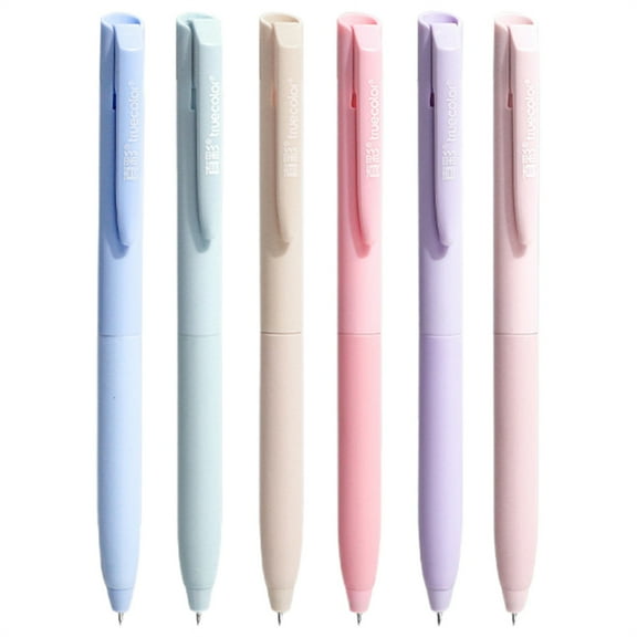 Tyeign 6 Pack Colored Gel Pens 0.5Mm Tip, Retractable No Smear Ink for Journaling Note Taking, Smooth Writing Aesthetic Pens for office Office Home Use, 1 Set of Water-Based Pens