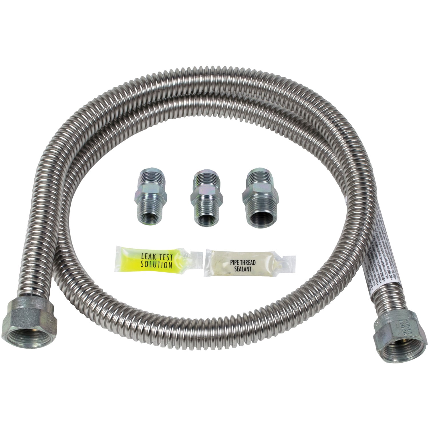 Certified Appliance Accessories 77300 4ft,Stainless Steel 5/8" MIP x 5/8" MAP Gas Line Connector,1Pc