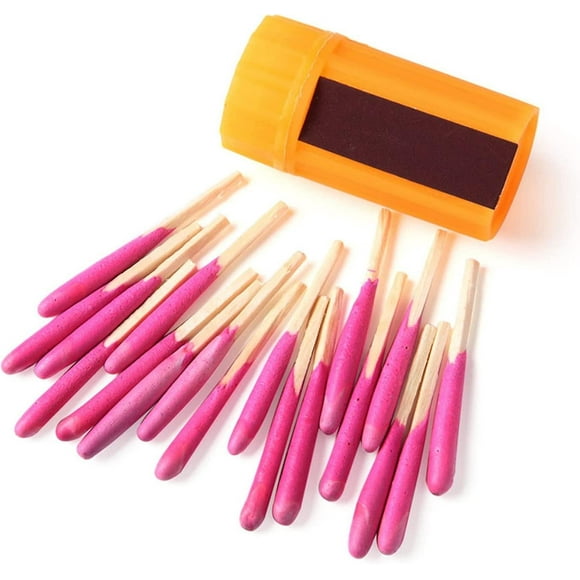 Camping Matches, 20pcsstorm Proof Matches With Waterproof Container, Windproof Wooden Fireplace Matches With Box For Camping Candles Grilling Safety M