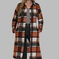 thumbnail image 2 of LWITHSZG Long Jackets for Women Dressy Casual Long Sleeve Button Down Plaid Shacket Going Out Tops Fall Winter Fashion Trench Coat with Pockets Size L, 2 of 6