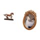 thumbnail image 5 of Figura decorativa de caballo, ideal para escritorio, estantería, sala de estar o decoración del hogar. Marco de fotos de resina ornamentado., 5 of 8