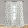 thumbnail image 5 of Ambesonne Dotted Curtains, Teddy Bear Cartoon, Pair of 28"x84", Violet Blue Pale Brown, 5 of 5