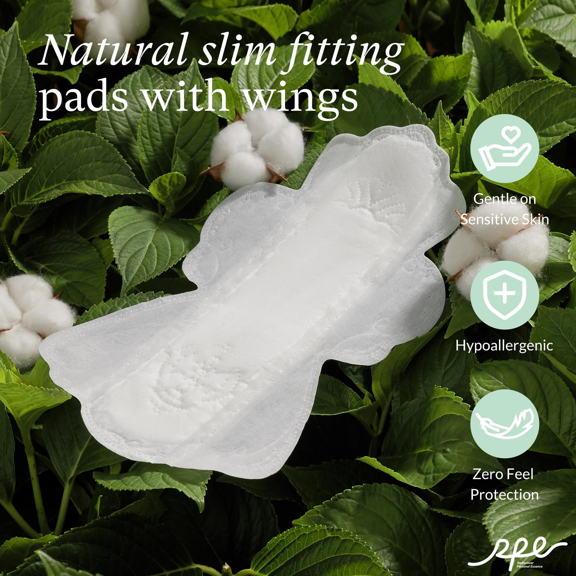 100% Large Organic Pads for Women, Ultra Thin Heavy Flow Sanitary Pads with Wings, Unscented Cotton Pads Menstrual, Super Absorbency Feminine Pads Extra Coverage Period Pads (Large, Size 4, 48ct)