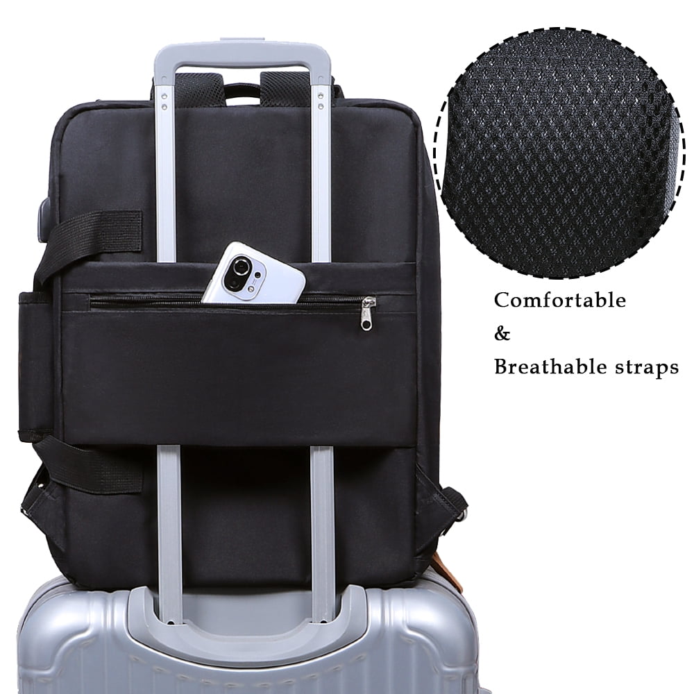 Baby Diaper Backpack - Large Capacity Waterproof Nappy Bag with Insulated Pockets and 14-inch Laptop Compartment, Large Daypack Business Weekender Luggage Backpack for Momm Dad （Black）
