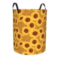 thumbnail image 2 of Fotbe Yellow Leopard Print Sunflower Laundry Basket with Handles, Waterproof Large Laundry Hamper, Wash Bag for Corner Dorm, Rolling Laundry Basket with Handles-Small, 2 of 8