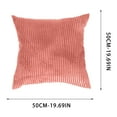 thumbnail image 3 of PONPRNGY Throw Pillow Covers Decorative 1Pc Soft Velvet Corduroy Striped Square Cushion Cover for Bench Couch Decor, 19 x 19 inch, 3 of 7