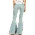 thumbnail image 3 of Women's Fashion High Waist Long Denim Bell Bottom Jeans Flared Pants, Powdered Blue, Medium, 3 of 3
