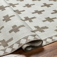 thumbnail image 5 of BoutiqueRugs Kyna Modern Swiss Cross Geometric Large Area Rug - Contemporary Minimalist Outdoor Safe Carpet for Terrace, Living Room - Off White, Medium Gray, Brown - 7'10" x 10' (8x10), 5 of 8