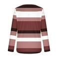 thumbnail image 6 of XuJwPNcy Womens Long Sleeve Striped Henley Tops Casual Loose Fit Color Block Blouse Spring Fall Tunic Shirts(Pink,XX-Large), 6 of 7