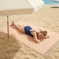 thumbnail image 5 of Unique Bargains Lightweight Sand Free Quick Dry Turkish Beach Towel Orange 71" x 40", 5 of 8