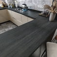 thumbnail image 1 of 1 Roll Black Wood Grain Wallpaper, Black Frosted Self-Adhesive Wallpaper, Decorative Stickers For Room Background Countertop, Waterproof Dirty-Resistant And Aesthetic, 1 of 4
