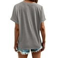 thumbnail image 6 of Liher Short Sleeve T Shirts for Women V Neck Basic Tops Loose Fit Tunic Top Casual Roll Sleeve Summer Tee Shirts Light Gray M, 6 of 6