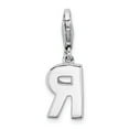 thumbnail image 3 of 925 Sterling Silver Rhodium-plated With Lobster Clasp Letter R Initial CZ Charm Pendant; for Adults and Teens; for Women and Men, 3 of 3