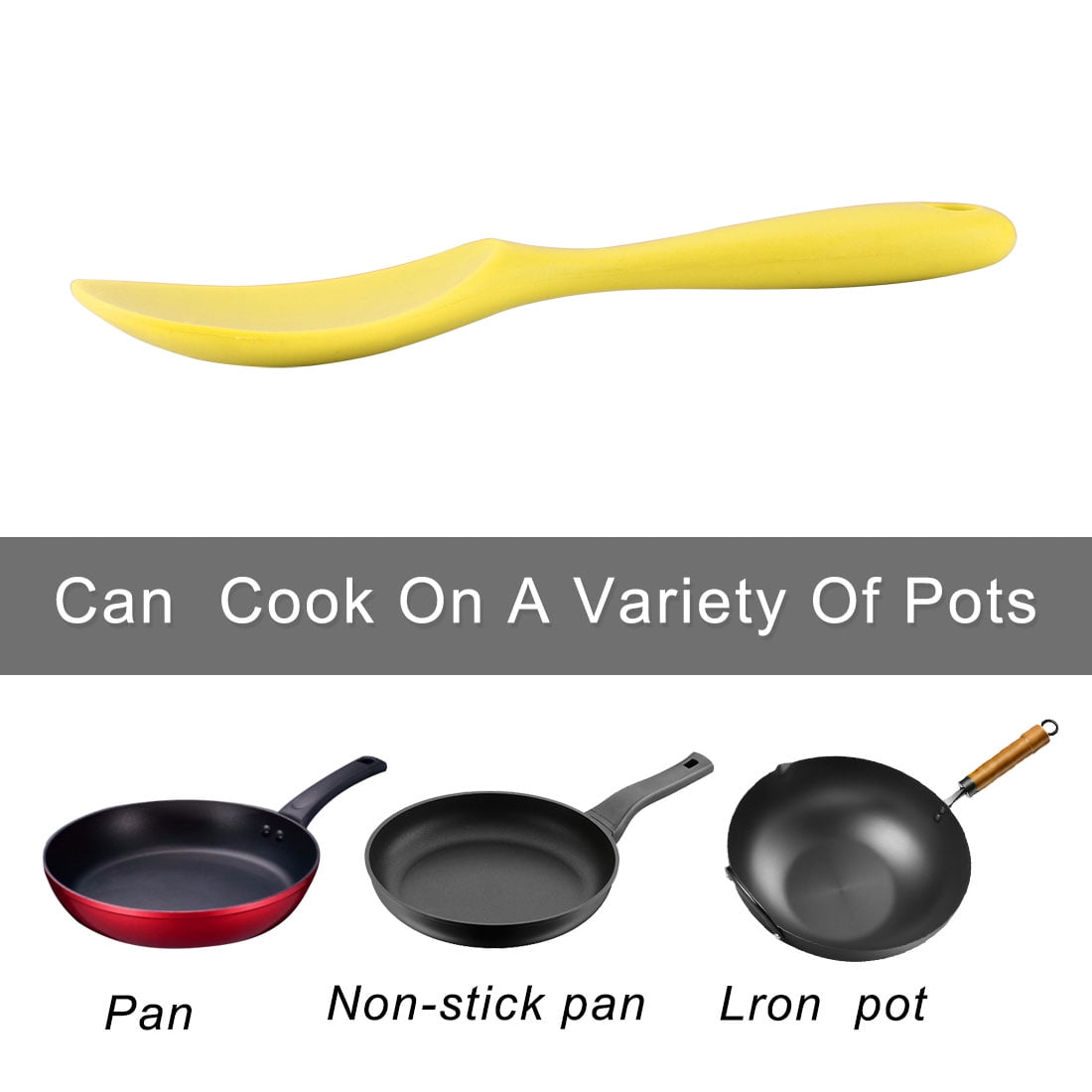 Unique Bargains Silicone Soup Ladle Spoon 8.7 Inch Kitchen Utensil 8.7" Yellow
