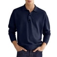 thumbnail image 4 of Top De Hombre, Elegante, De Manga Larga, Con Cuello Vuelto, Informal, Con Botones En La Parte Delantera Para Oficina ANGGREK No, 4 of 6