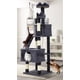 thumbnail image 2 of Yeshouse Árbol para gatos IDEALHOUE de 183 cm, torre grande de varios niveles con 6 postes rascadores, 2 perchas, 2 cuevas, hamaca y pompones, condominio de felpa para gatos de interior, 2 of 7