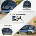 thumbnail image 4 of Outsunny Ensemble de Chaises Longues de Patio, Réglables, Bleu Foncé, 4 of 9