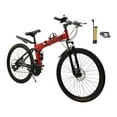 thumbnail image 4 of 26" wheels 27 speed double disc brake folding mountain bike MTB for adults Red, 4 of 18
