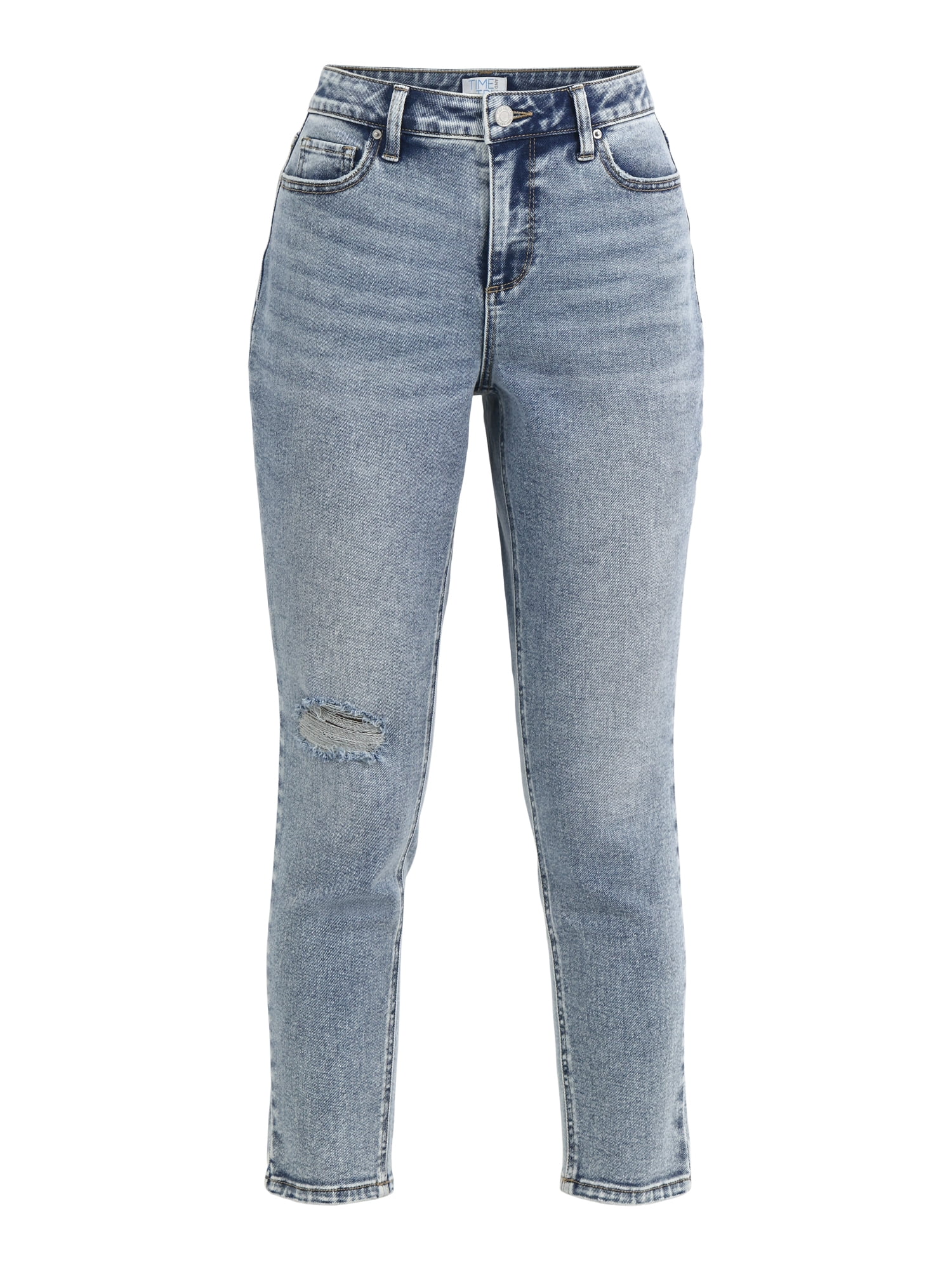 Time and Tru Women's High Rise Mom Jeans, 27" Inseam, Sizes 0-20
