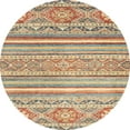 thumbnail image 1 of Ahgly Company Machine Washable Indoor Round Abstract Gold Brown Area Rugs, 5' Round, 1 of 7