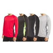 Dri-Fit Long Sleeve T Shirts for Men-4 Pack- Moisture Wicking, Quick Dry Tees (Up to 3XL)