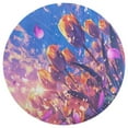 thumbnail image 3 of Vibe Blooming Tulips Washable Round Rug -Circle Area Rugs for Nursery Bedroom, Vintage Non Slip Non Shedding Low Pile Carpet for Living Room Coffee Table Entryway, 3 of 6