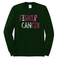 thumbnail image 2 of Fight Cancer Ribbon Mens Long Sleeve Shirt, Forest Green, X-Large, 2 of 3