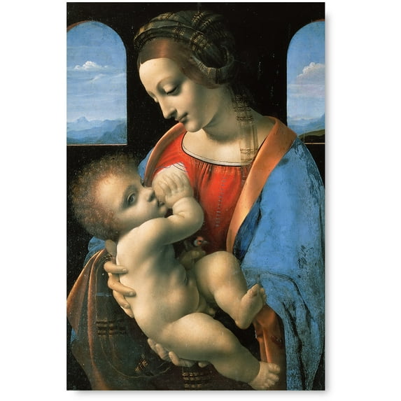 Awkward Styles Madonna Litta 15th-century Painting Leonardo Poster Decor Christ Child Unframed Oil Painting Leonardo Prints Madonna Renaissance Artwork Printed Art Picture for Living Room Decor