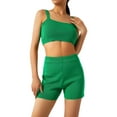 thumbnail image 2 of Gupgi Ensemble Tricoté 2 Pcs pour Femmes, Haut Court Sans Manches en Crochet et Short, 2 of 8