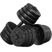Yaheetech 66 Lb. Dumbbells Weight Set Adjustable Dumbbell Set Home Training Dumbbell Pair Black