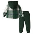 thumbnail image 5 of Clothes for Girls 10-12 for Winter Boys Clothes Fall Winter Outfits, Toddler Kids Button Plaid Hoodie Pockets Sweatpants T-shirt Clothing Set Size 3-7T, 5 of 9