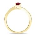 thumbnail image 3 of SZUL Women's Solitaire Oval Shaped Ruby Wave Ring in 10K Yellow Gold, 3 of 5