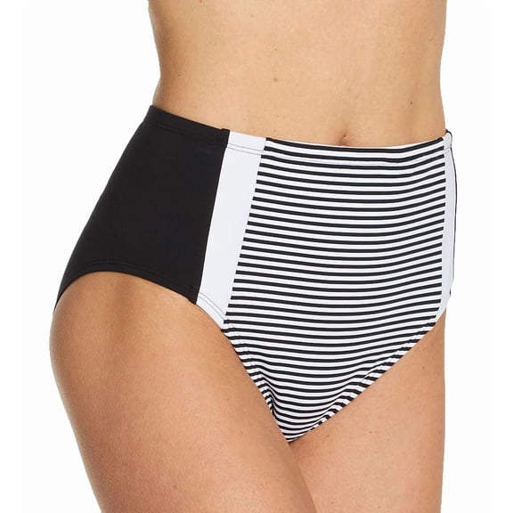 Women's Bleu Rod Beattie N21906 Inside The Lines High Waist Swim Bottom (Black 4)