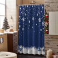 thumbnail image 3 of Christmas Navy Blue Bathroom Shower Curtain Winter Christmas Balls Snowflakes Star Waterproof Washable Shower Curtains for Bathtub Bath Decor with Grommets and Hook 66 X 72 Inch, 3 of 8