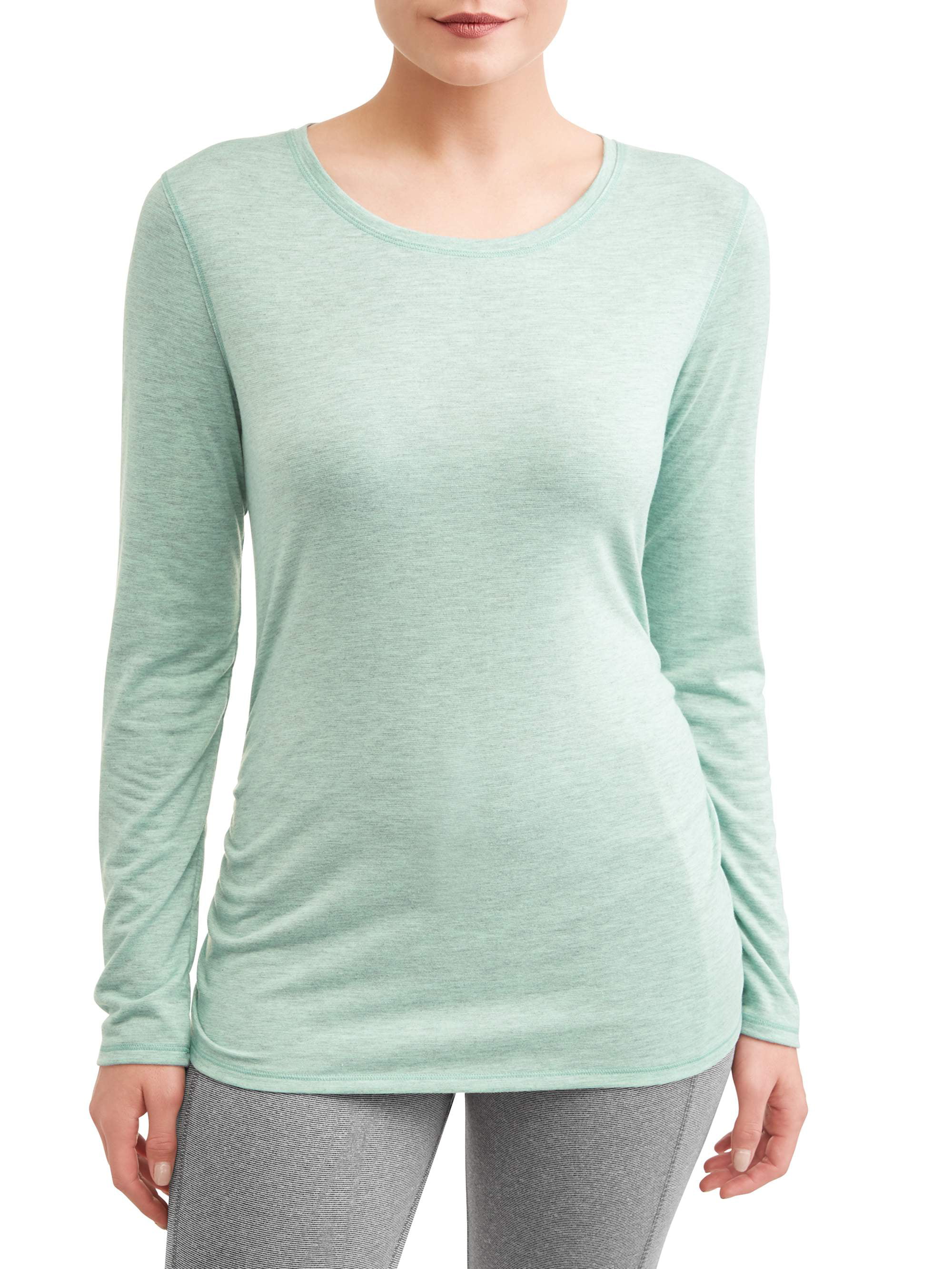 Athletic Works Women's Athleisure Ruched Long Sleeve Tee - Walmart.com