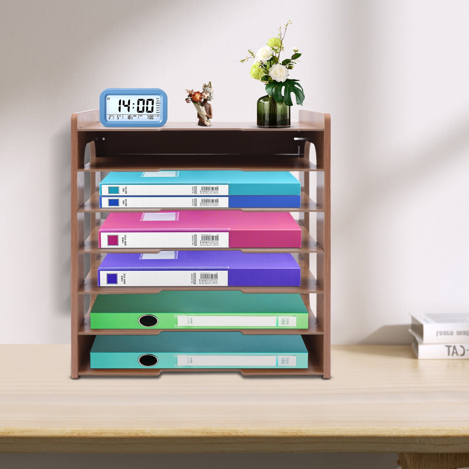 High-Density File Organizer with 7 Layers, Space-Saving Design, Adjustable, Easy to Assemble and Clean