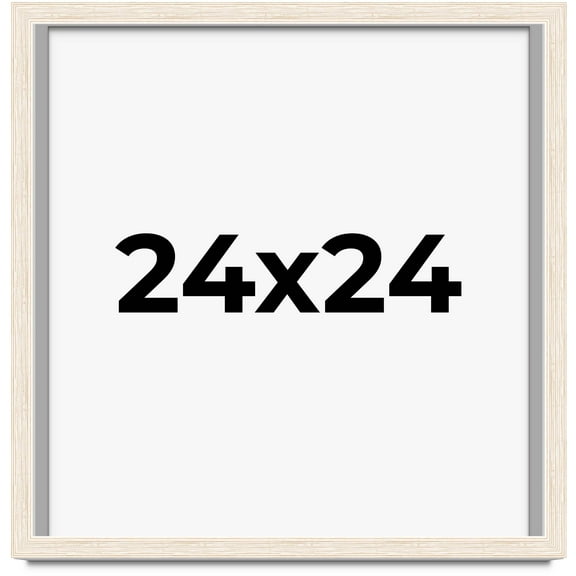 24x24 Shadow Box Frame White | 1.125 Inches Deep Real Wood Rustic Shadowbox Display Frame | UV