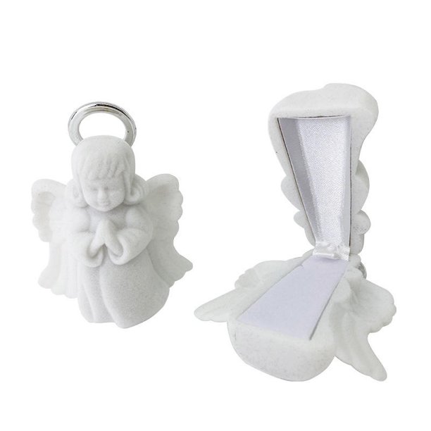 1Piece White Jewelry Box Lovely Angel Velvet Wedding Ring Box Necklace ...