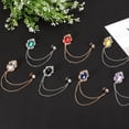 thumbnail image 5 of Uxcell Gem Hanging Chain Brooch Pins Men's Gem Brooch Suit Pins Silver Purple, 5 of 7