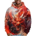 thumbnail image 2 of ersvoioy Mens Hoodies Pullover Drop Shoulder Vintage Print Loose Fit Long Sleeve Sweatshirt Oversized Regular Fit Cotton Fall Top Multicolor L, 2 of 3