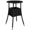 thumbnail image 3 of vidaXL 3 Piece Garden Bistro Set with Cushions Black Poly Rattan, 3 of 5