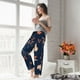 thumbnail image 5 of Fotbe Autumn Leaves With Blue Pantalones de Pijama para Mujer, Pantalones de Dormir, Pantalones Pj con Cordón y Bolsillos-Large, 5 of 6