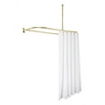 thumbnail image 5 of Utopia Alley Rustproof Wall Mounted Aluminum D-shape Shower Rod With Ceiling Support for Freestanding Tubs, 60 Inch Large Size by 25 Inch, Gold, 5 of 10