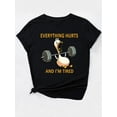 thumbnail image 3 of Playera Deportiva Manga Corta Mujer Dry-FitWomen'S Funny Duck Weightlifting Print T-Shirt, Casual Crew Neck Short Sleeve Top, 100% Polyester Knit Fabric, Medium Stretch, 180g/m², Spring/Summer/Fall, 3 of 8