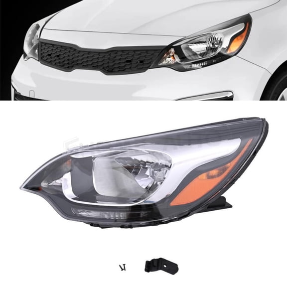 Left Driver Side Headlight Assembly Halogen  for Kia Rio Sedan 2012-2017