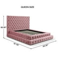 thumbnail image 3 of Eleonora Queen Size Luxurious Upholstered Velvet Bed in Pink Color, 3 of 9