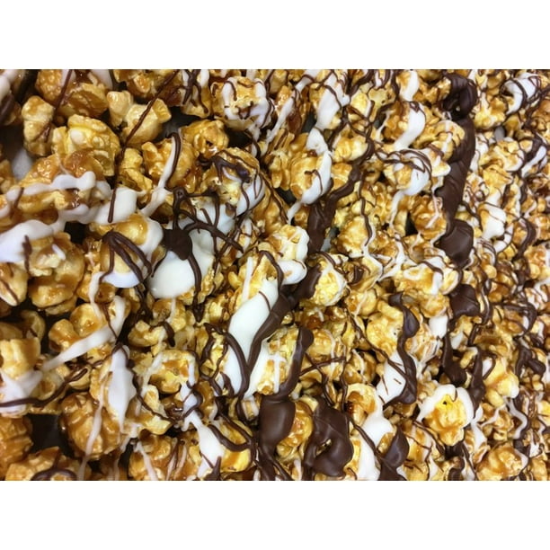 Gourmet Caramel Popcorn with Chocolate Drizzle 8 oz Bag