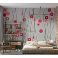 thumbnail image 3 of Tiptophomedecor Abstract Wallpaper Wall Mural - Rosy Buttons, 3 of 7
